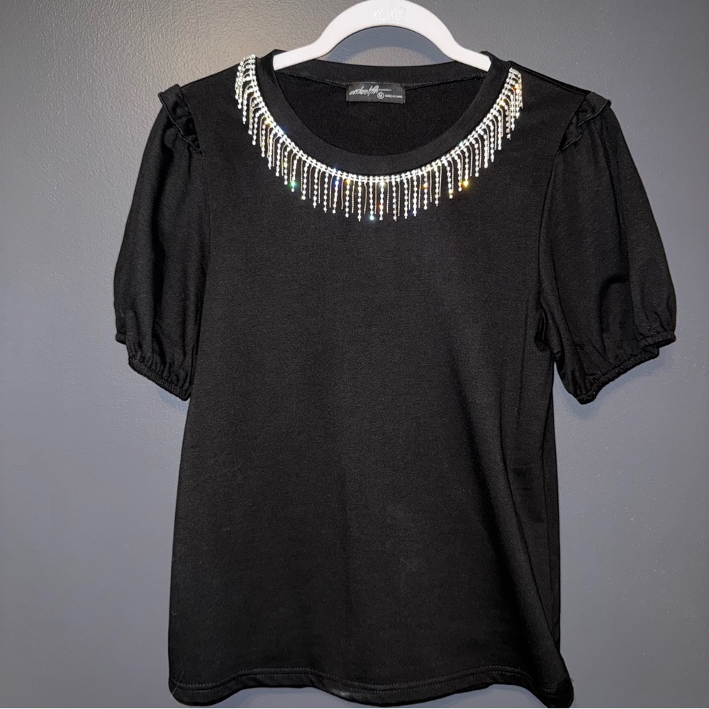 Embellished Black Top